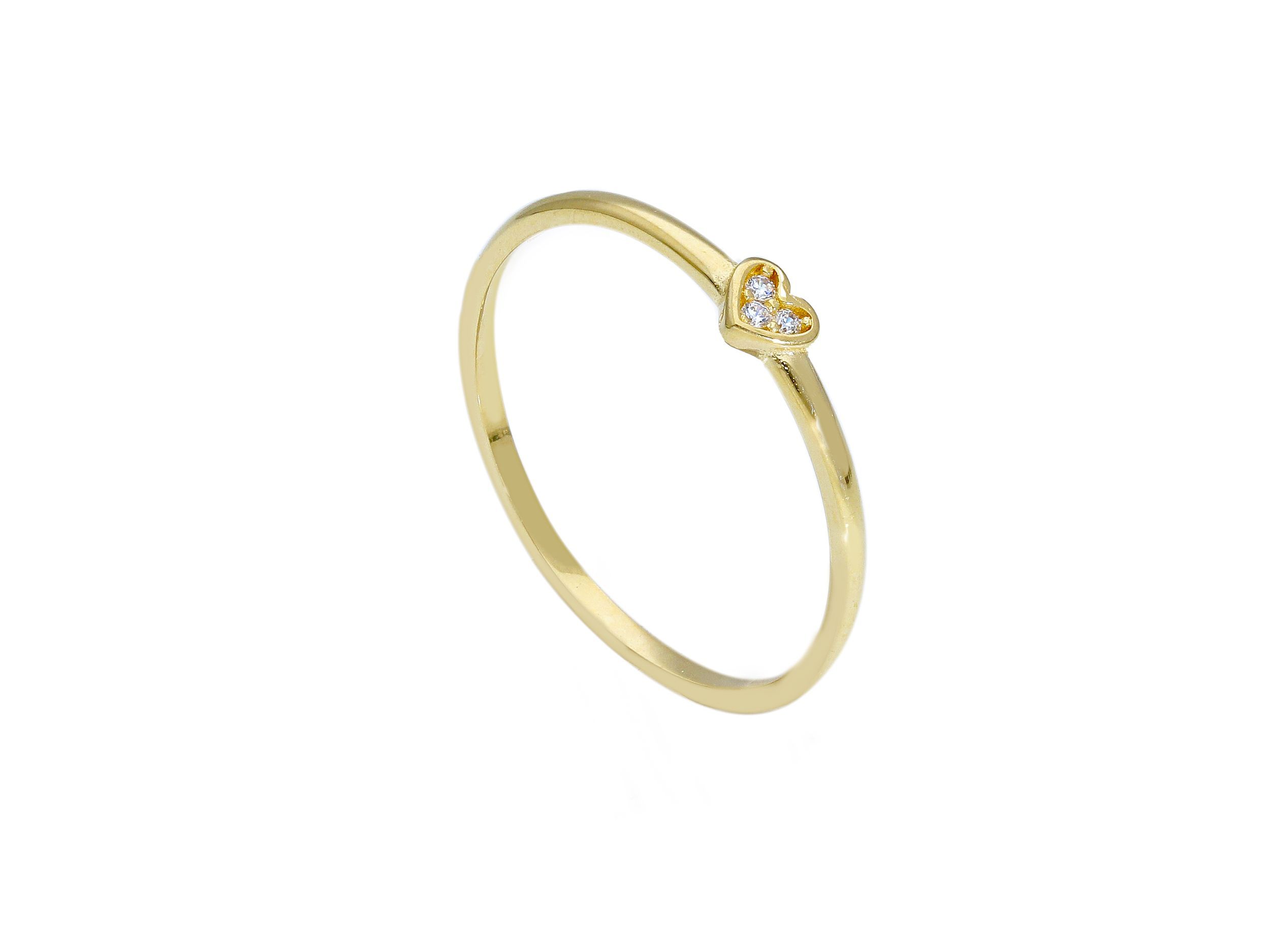 Δαχτυλίδι καρδούλα απο χρυσό κ14 με ζιργκόν (code S256375)